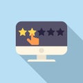 Write review icon flat vector. Medal award