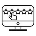 Write review icon outline vector. Medal award