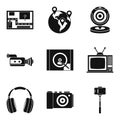 Write software icons set, simple style Royalty Free Stock Photo