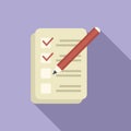 Write task icon flat vector. Work project