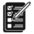 Write task icon simple . Work project