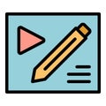 Write tutorial icon vector flat Royalty Free Stock Photo