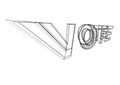 VOTE wireframed write isolated on white background - Vector