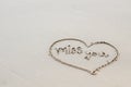 Write the word love letters on the sand Royalty Free Stock Photo