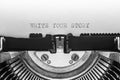 Write your story typed on a vintage typewriter