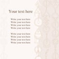 Write your text here. Vector postal. Greeting card in the style of Boho. Postcard of pastel tones. Royalty Free Stock Photo