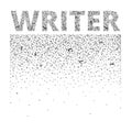 Writer. Abstract letters create a background and a word.