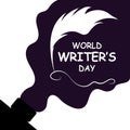 Writer day world spilled ink and pen Royalty Free Stock Photo