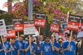 Striking Writers Guild of America members