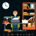 writer guy flat design concept