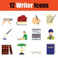 Writer icon set Royalty Free Stock Photo