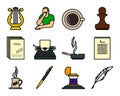 Writer Icon Set Royalty Free Stock Photo