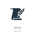 Writer icon vector. Trendy flat writer icon from people skills collection isolated on white background. Vector illustration can be