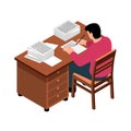 Writer Isometric Icon Royalty Free Stock Photo