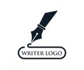 Writer logo ,fountain icon vector logo template