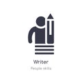 writer outline icon. isolated line vector illustration from people skills collection. editable thin stroke writer icon on white
