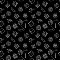 Writer vector seamless pattern on dark background