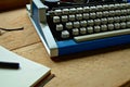 Writers block, Old typewriter on a antic wooden table Royalty Free Stock Photo