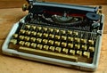 Writers block, Old typewriter on a antic wooden table Royalty Free Stock Photo