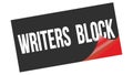 WRITERS BLOCK text on black red sticker stamp