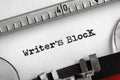 Writers Block typed on an old typewriter Royalty Free Stock Photo