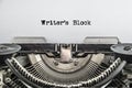 Writers Block typed text on a Vintage Typewriter, Royalty Free Stock Photo