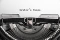 Writers Block typed words on a old Vintage Typewriter. Close up Royalty Free Stock Photo