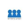 Writers union negative space concept vector design