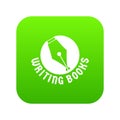 Writing book icon green vector Royalty Free Stock Photo