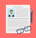 Writing a Business CV Resume Concept Royalty Free Stock Photo