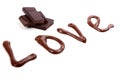 Writing with chocolate - love