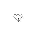 Writing, copywrite and publishing theme. Vector hand drawn icon, a diamond with a pen tip