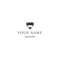 Writing, copywrite and publishing theme. Vector hand drawn logo template, a pencil tip with a crown.