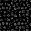 Writing and Copywriting vector dark seamless pattern