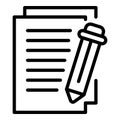 Writing data icon outline vector. Learn study