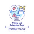 Writing and debugging code concept icon Royalty Free Stock Photo