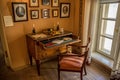 Writing Desk - Interior of The Alexander Pushkin Memorial Museum in Moscow