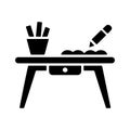 Writing Desk Solid Icon for Creative Setup Royalty Free Stock Photo