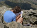 Writing a diary in Gennargentu National Park Royalty Free Stock Photo