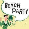 Writing displaying text Beach Party. Business overview small or big festival held on sea shores usually wearing bikini