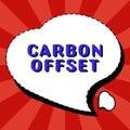 Writing displaying text Carbon Offset. Concept meaning Reduction in emissions of carbon dioxide or other gases