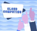 Writing displaying text Cloud Computing. Word Written on storing and accessing data and programs over the Internet Royalty Free Stock Photo