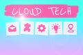 Writing displaying text Cloud Tech. Business approach storing and accessing data and programs over the Internet Royalty Free Stock Photo