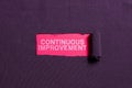 Text sign showing Continuous Improvement. Business showcase making small consistent improvements over time Royalty Free Stock Photo