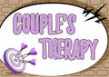 Writing displaying text Couple S Therapy. Business showcase treat relationship distress for individuals and couples