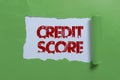 Writing displaying text Credit Score. Internet Concept numerical expression that indicates a person s is