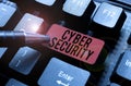 Writing displaying text Cyber Security. Business approach Protect a computer system against unauthorized access Abstract Royalty Free Stock Photo