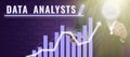Writing displaying text Data Analysts. Internet Concept Programmer Design and Create Report Identifies patterns Man With Royalty Free Stock Photo