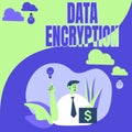 Writing displaying text Data Encryption. Concept meaning Symmetrickey algorithm for the encrypting electronic data Man Royalty Free Stock Photo