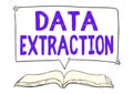 Sign displaying Data Extraction. Business concept act or process of retrieving data out of data sources Open Book